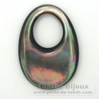 Ovale Form aus Perlmutt - 35 x 25 x 4 mm