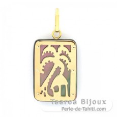 18K Gold Anhnger und TahitiPerlmutt - Dimensionen = 18 X 12 mm - Insel