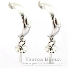 Ohrringe für Perlen von 8 bis 11 mm - Silber