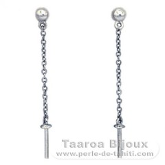 Ohrringe für Perlen von 7 bis 9.5 mm - Silber