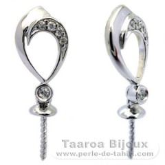 Ohrringe für Perlen von 9 bis 12 mm - Silber