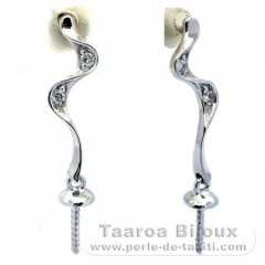 Ohrringe für Perlen von 7 bis 11 mm - Silber