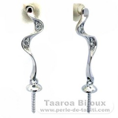 Ohrringe fr Perlen von 7 bis 11 mm - Silber