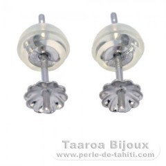 Ohrringe für Perlen von 5 bis 8 mm - 18 K Weissgold