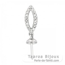 Rhodiniertem 925er Sterling Silber Anhnger fr 1 Perle ab 8 bis 14 mm