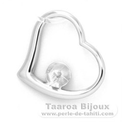 Rhodiniertem 925er Sterling Silber Anhnger fr 1 Perle von 8 bis 10 mm